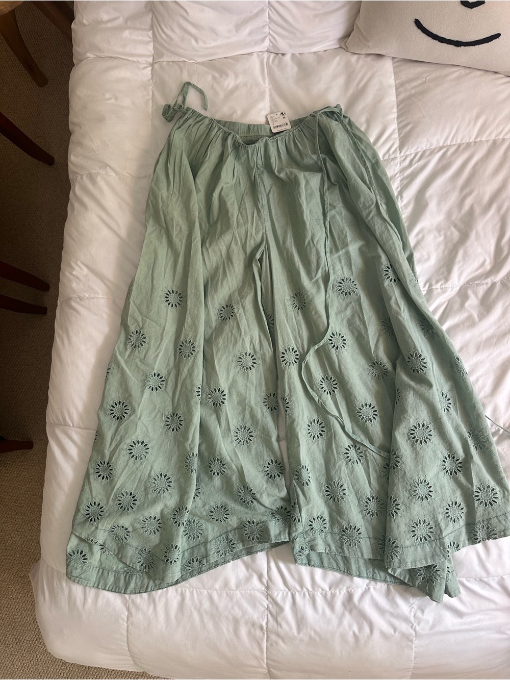 Free People Mermaids Tail Light Aqua Boho Maxi Skirt